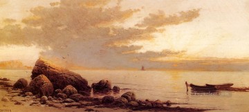 Puesta de sol junto a la playa Alfred Thompson Bricher Pinturas al óleo